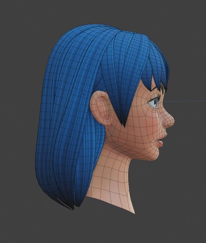 Stylized Female Character Gaming Asset Low-poly 3D model_7