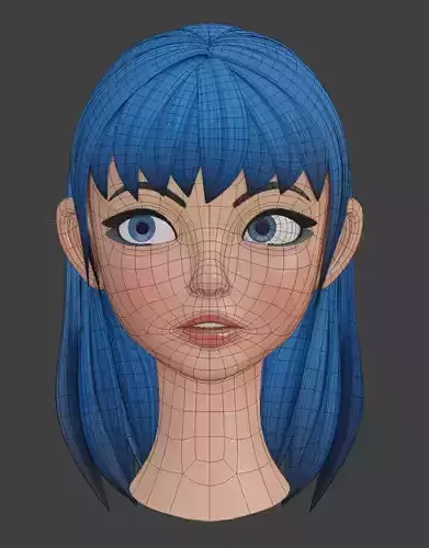 Stylized Female Character Gaming Asset Low-poly 3D model