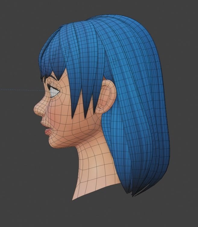 Stylized Female Character Gaming Asset Low-poly 3D model_6
