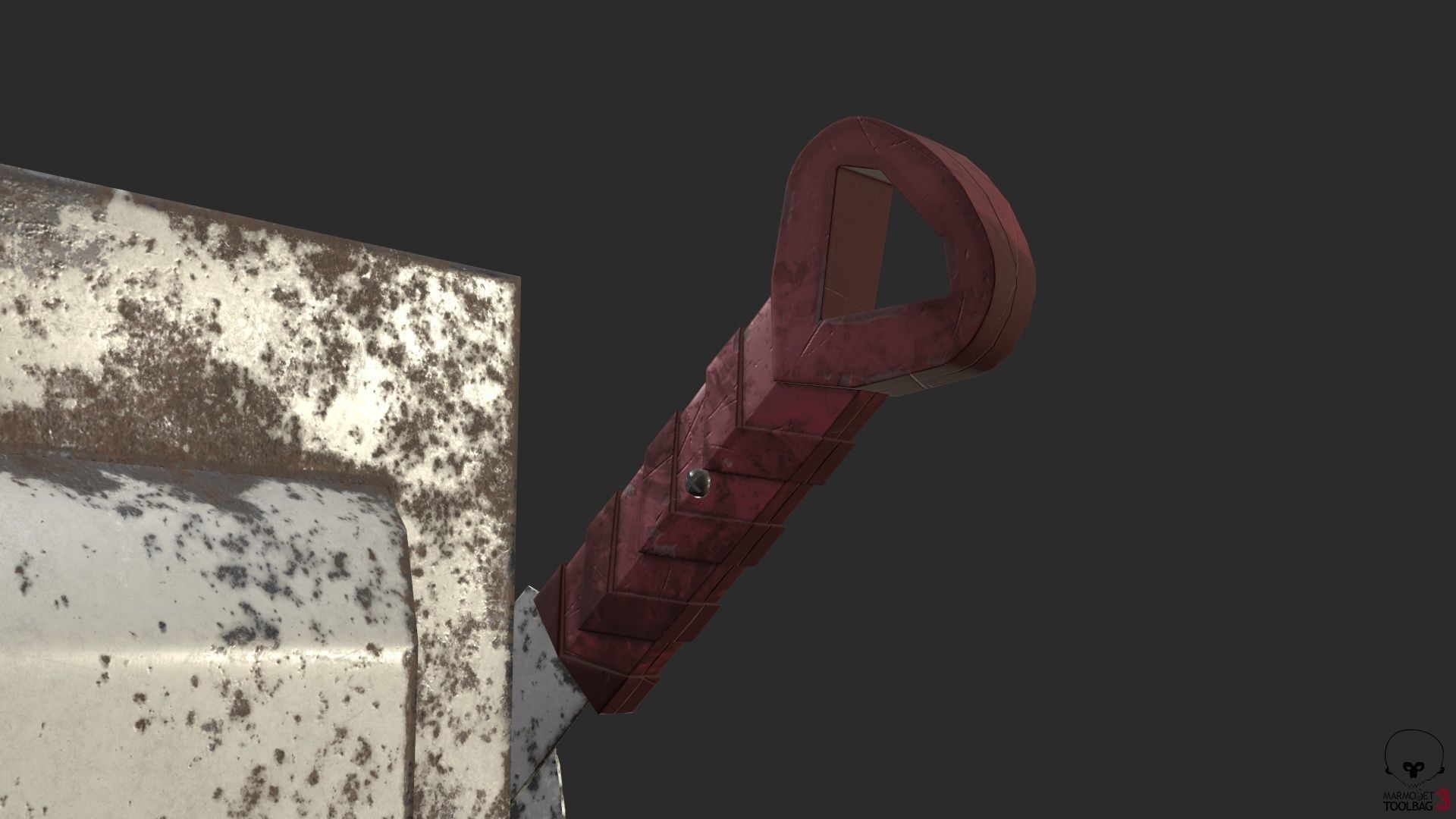 Electric Main Switchbox With On Off Lever and Cable Game Ready Low-poly 3D model_25