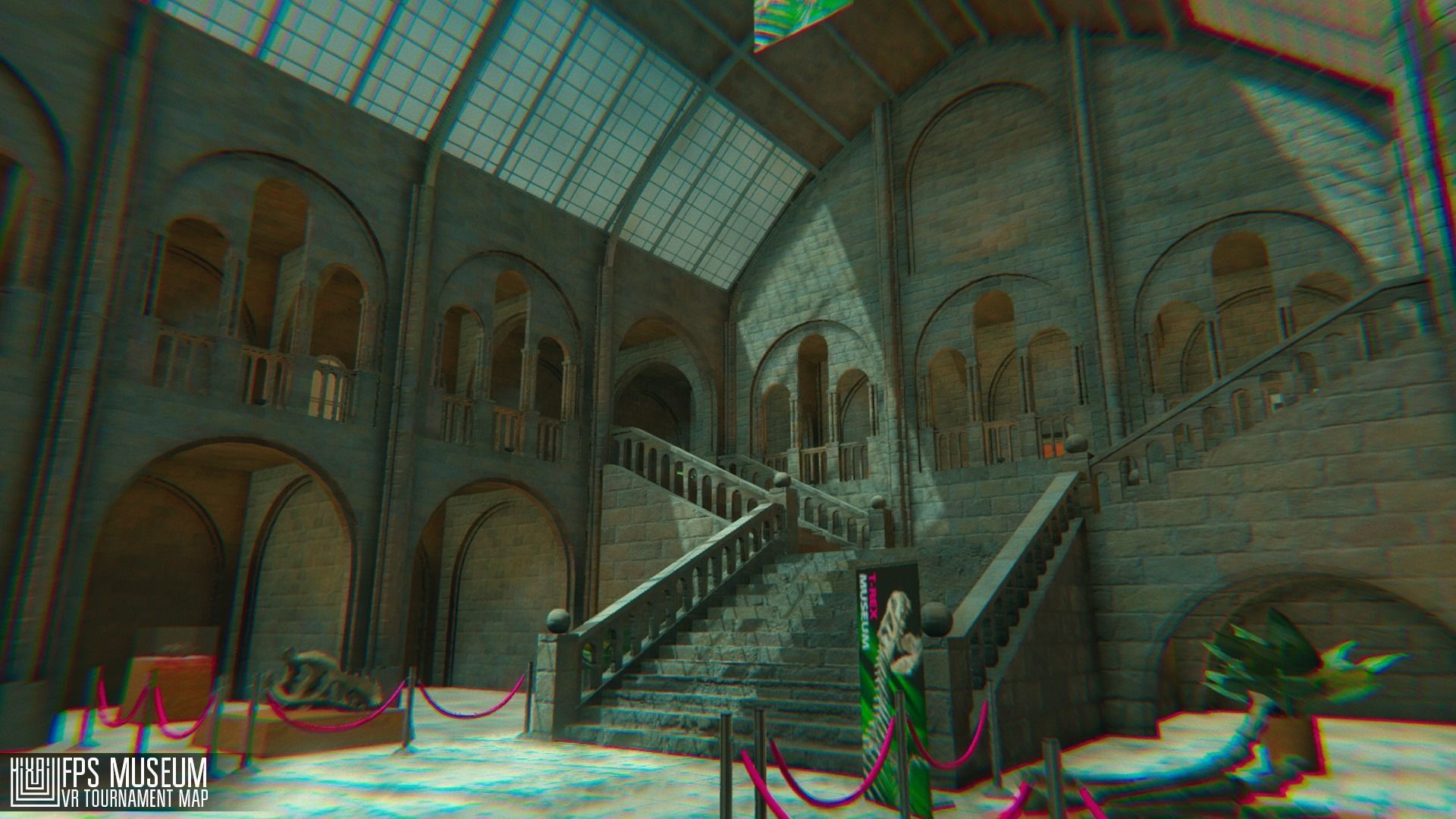 FPS Museum - VR tournament map Low-poly 3D model_7