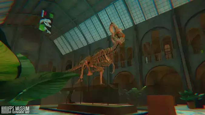 FPS Museum - VR tournament map Low-poly 3D model