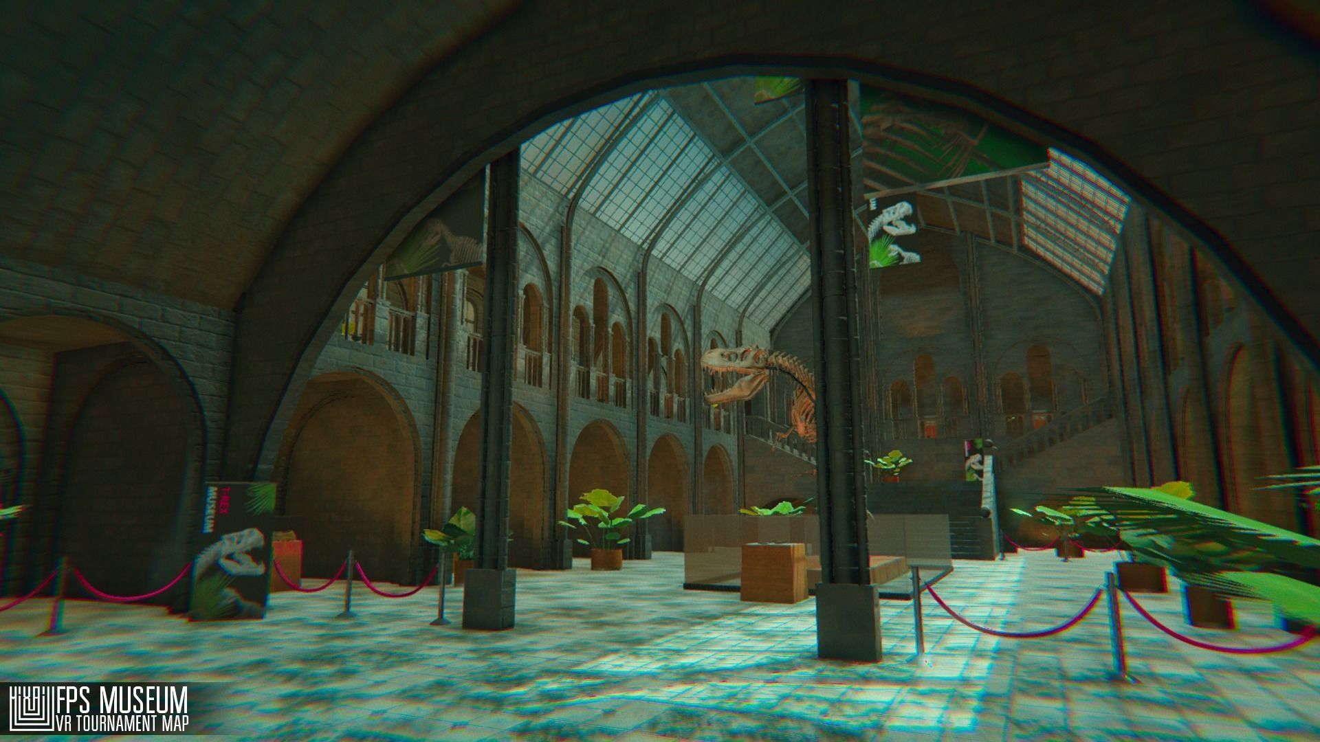 FPS Museum - VR tournament map Low-poly 3D model_1