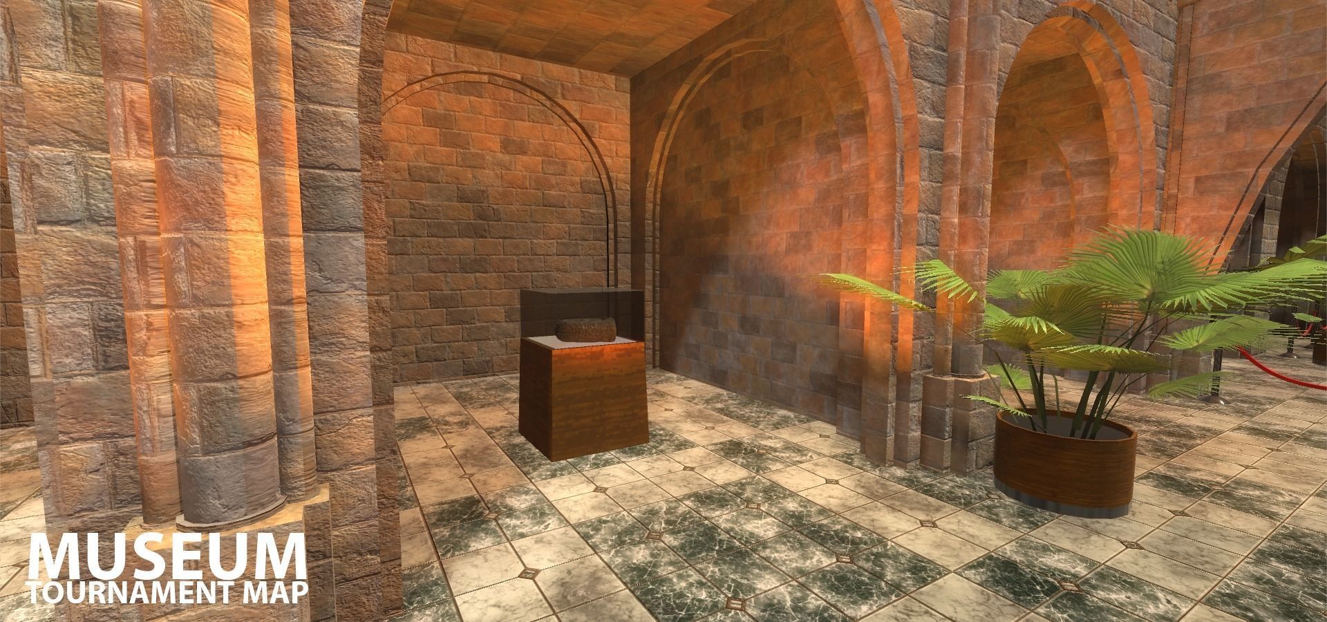 FPS Museum - VR tournament map Low-poly 3D model_26