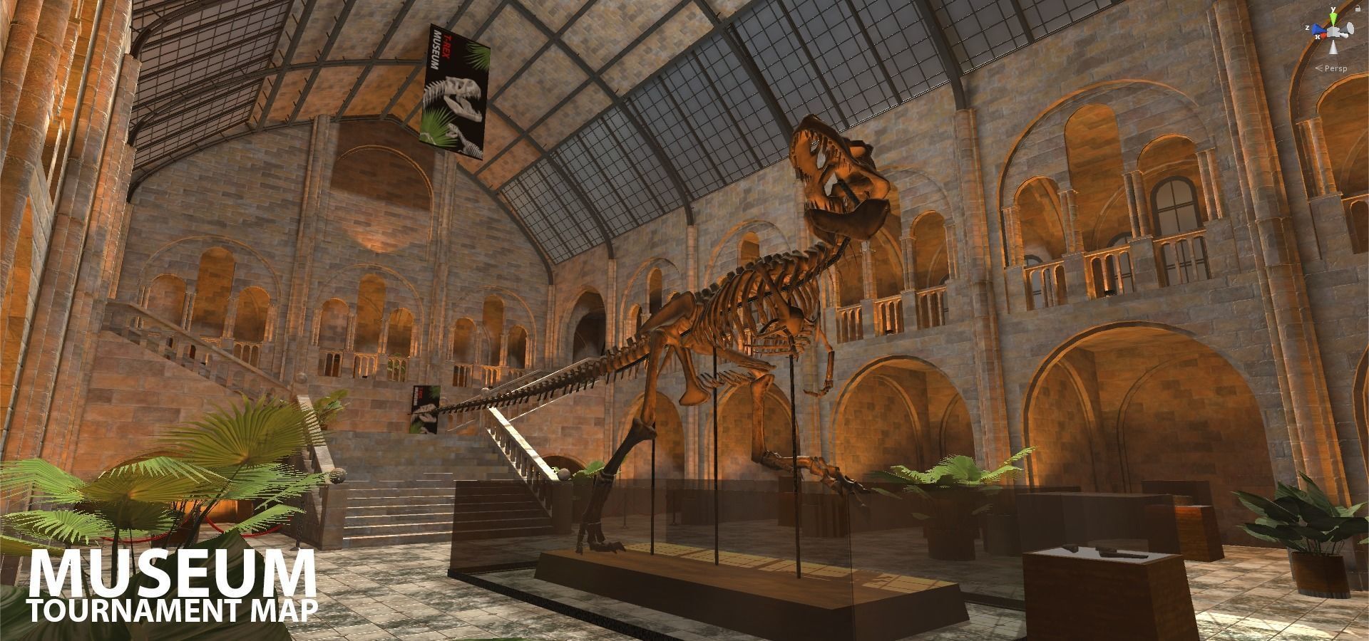 FPS Museum - VR tournament map Low-poly 3D model_20