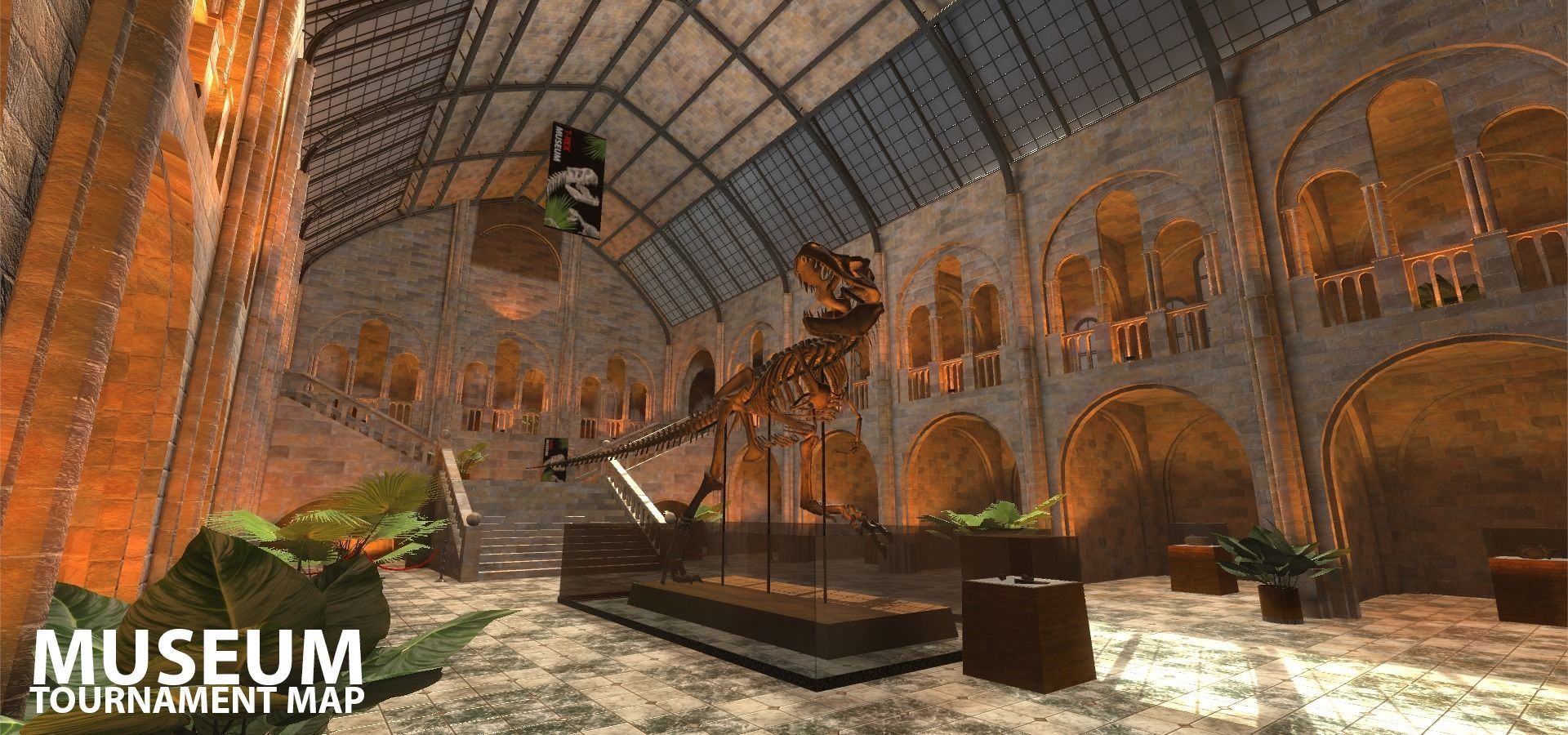 FPS Museum - VR tournament map Low-poly 3D model_16