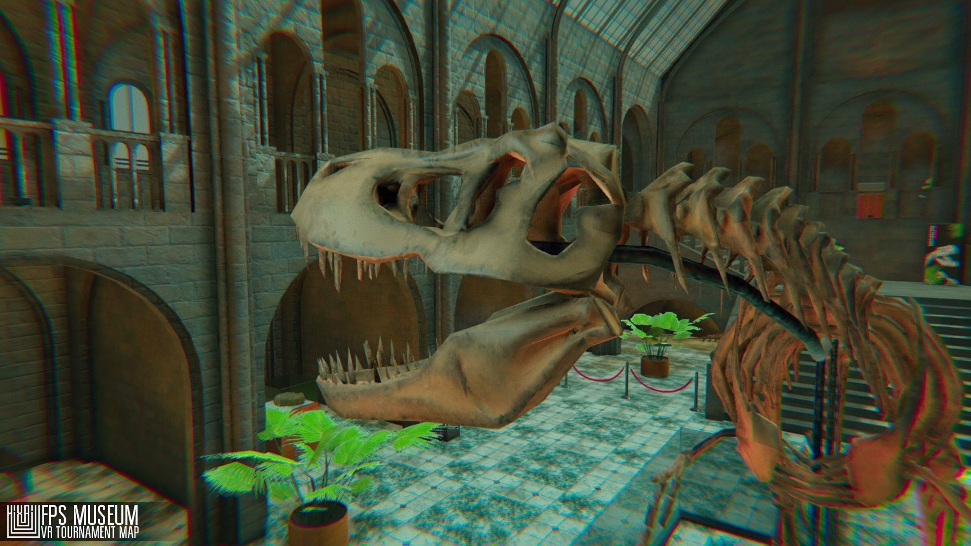 FPS Museum - VR tournament map Low-poly 3D model_11