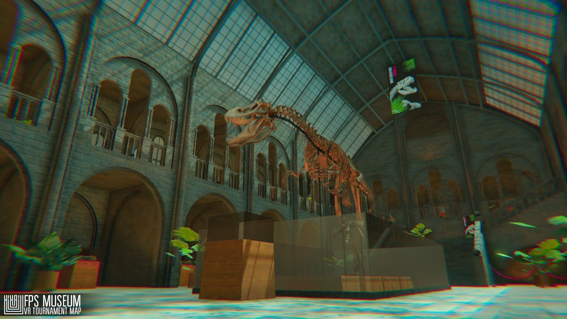 FPS Museum - VR tournament map Low-poly 3D model_17