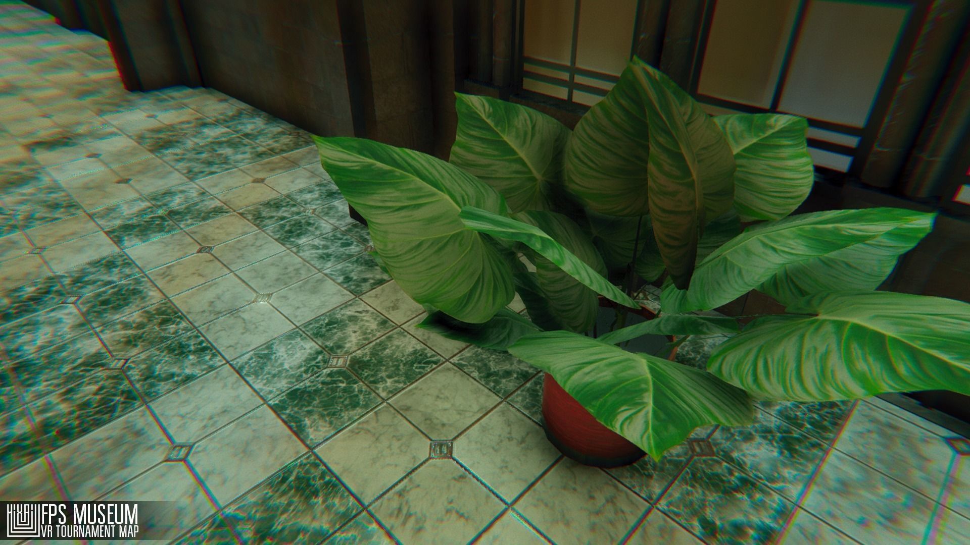 FPS Museum - VR tournament map Low-poly 3D model_3