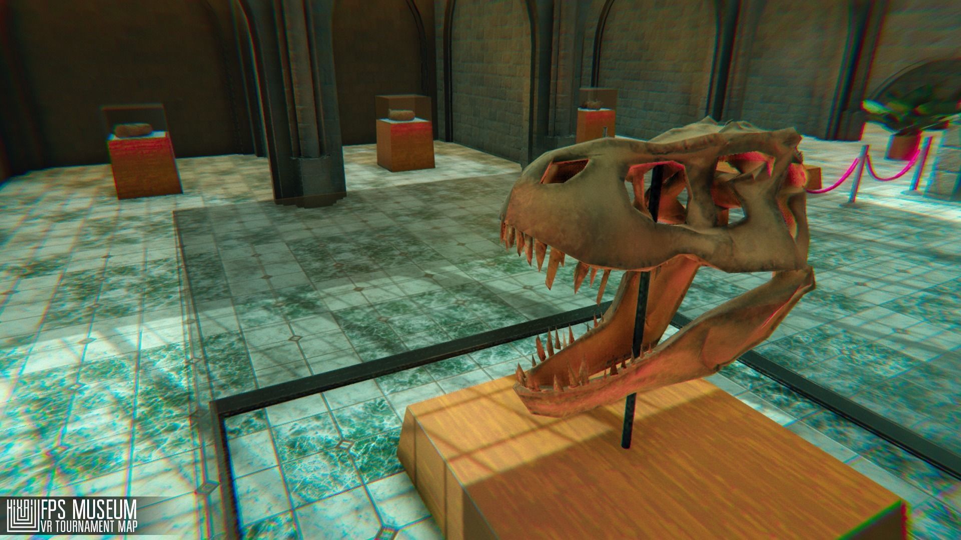 FPS Museum - VR tournament map Low-poly 3D model_9