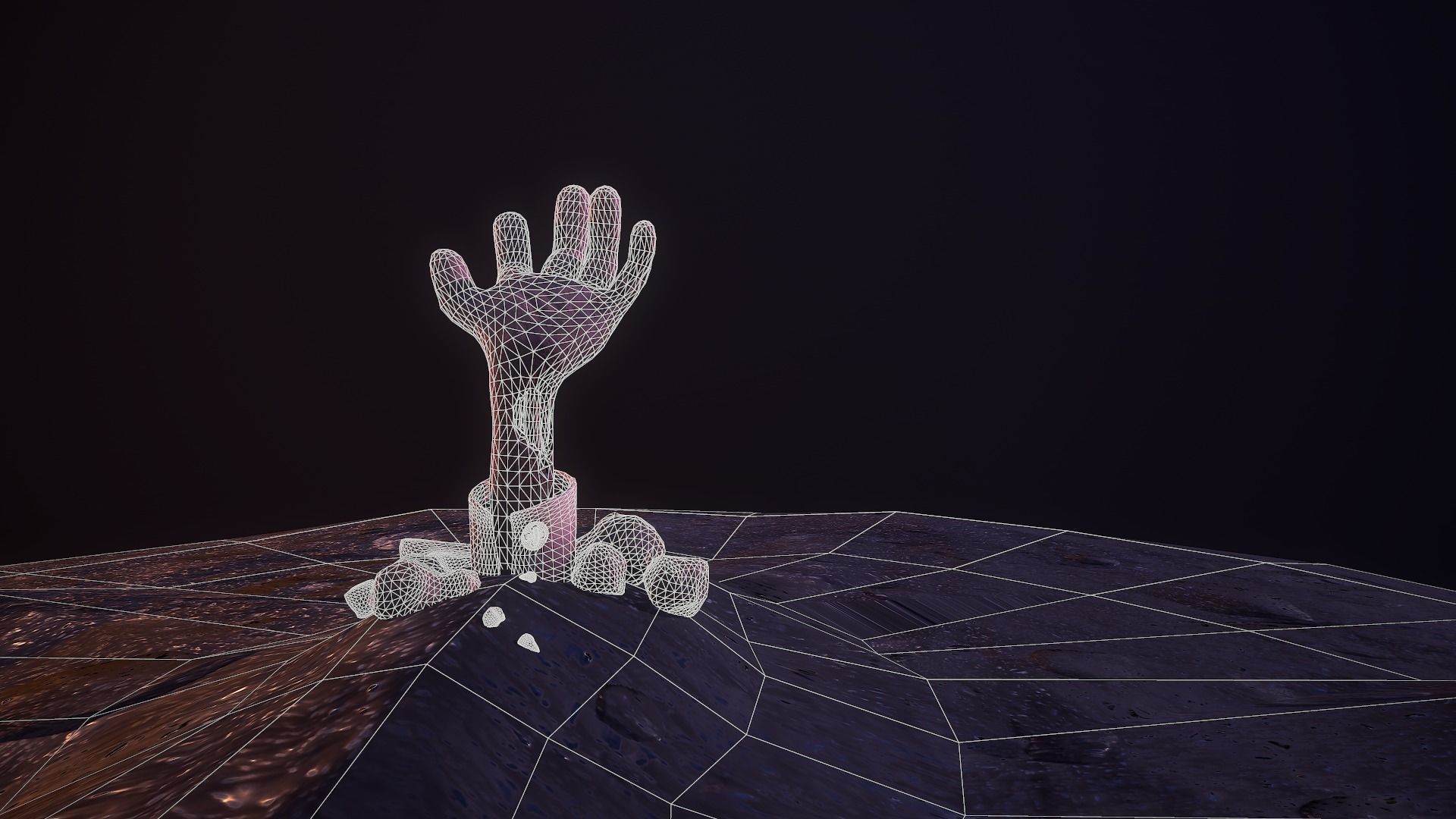 Zombie Hand Low-poly 3D model_14