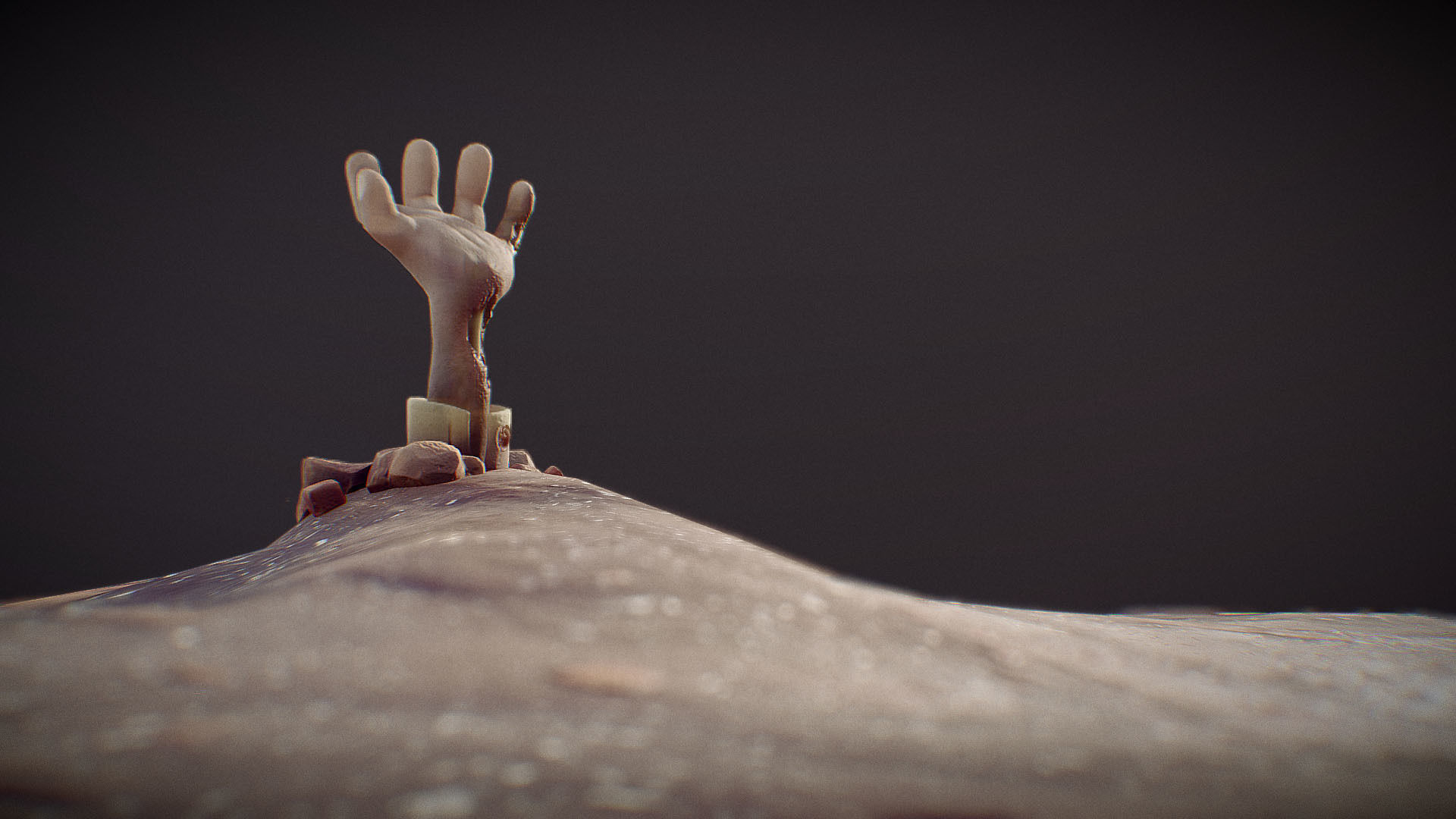 Zombie Hand Low-poly 3D model_23