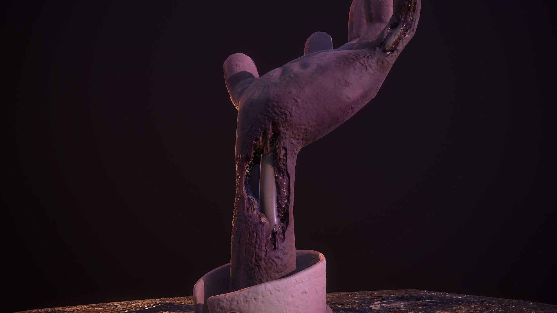 Zombie Hand Low-poly 3D model_7