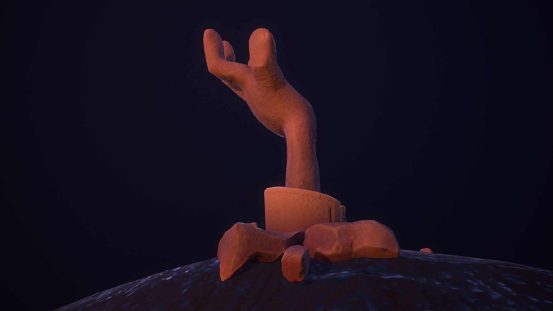 Zombie Hand Low-poly 3D model_16