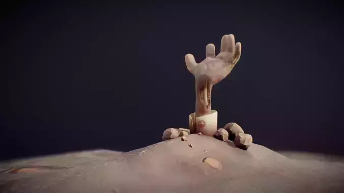 Zombie Hand Low-poly 3D model
