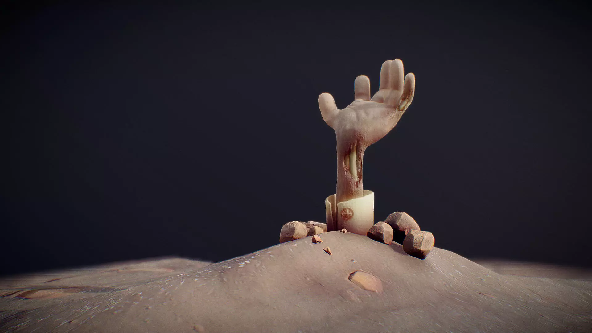 Zombie Hand Low-poly 3D model_0