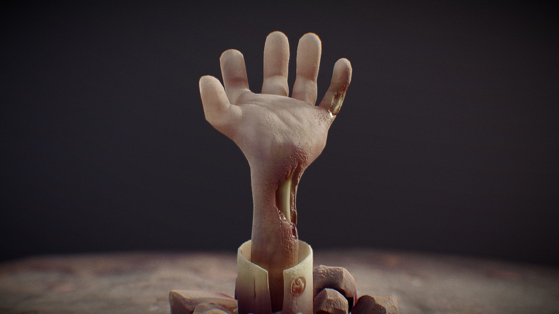Zombie Hand Low-poly 3D model_28