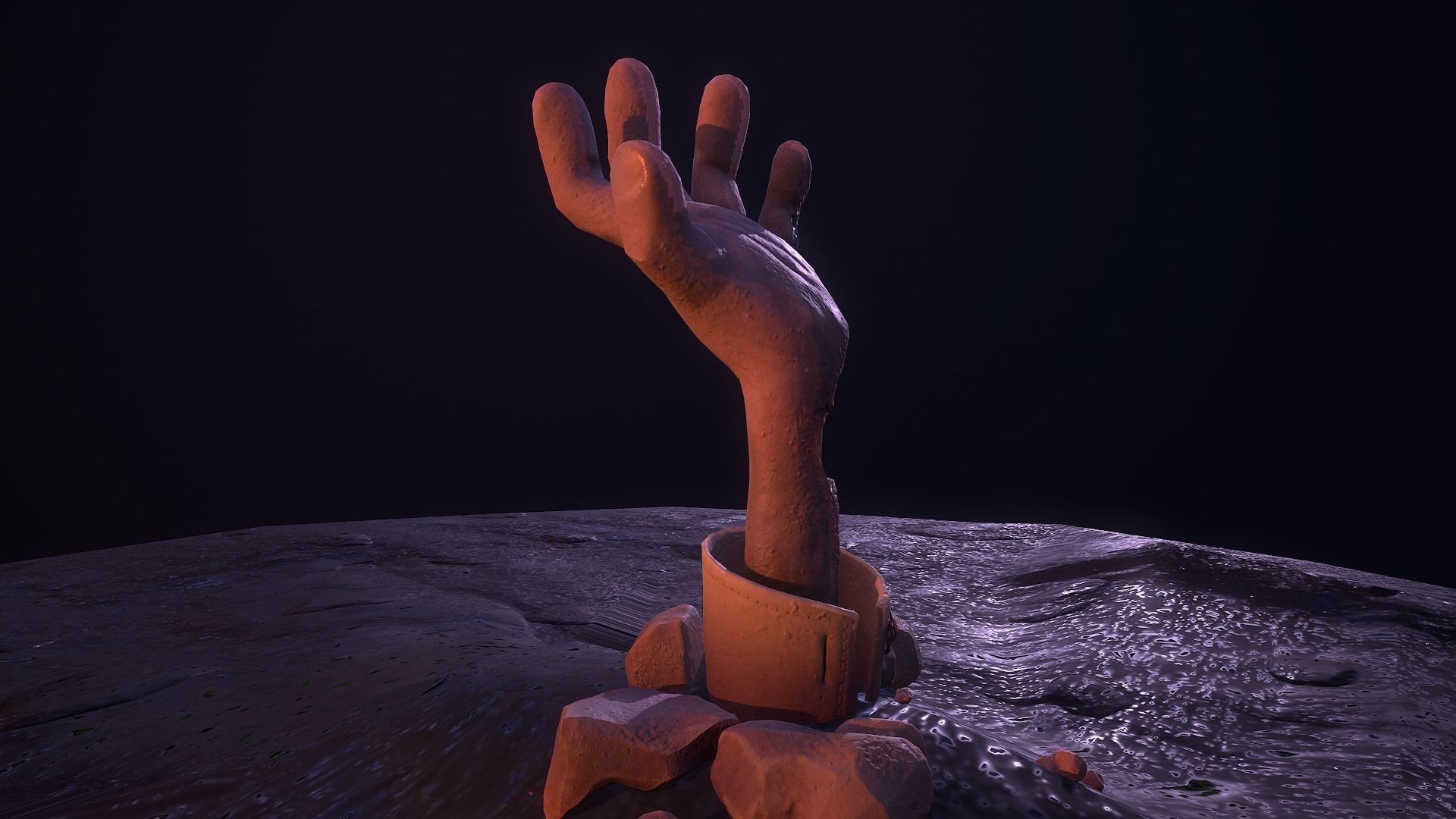 Zombie Hand Low-poly 3D model_6