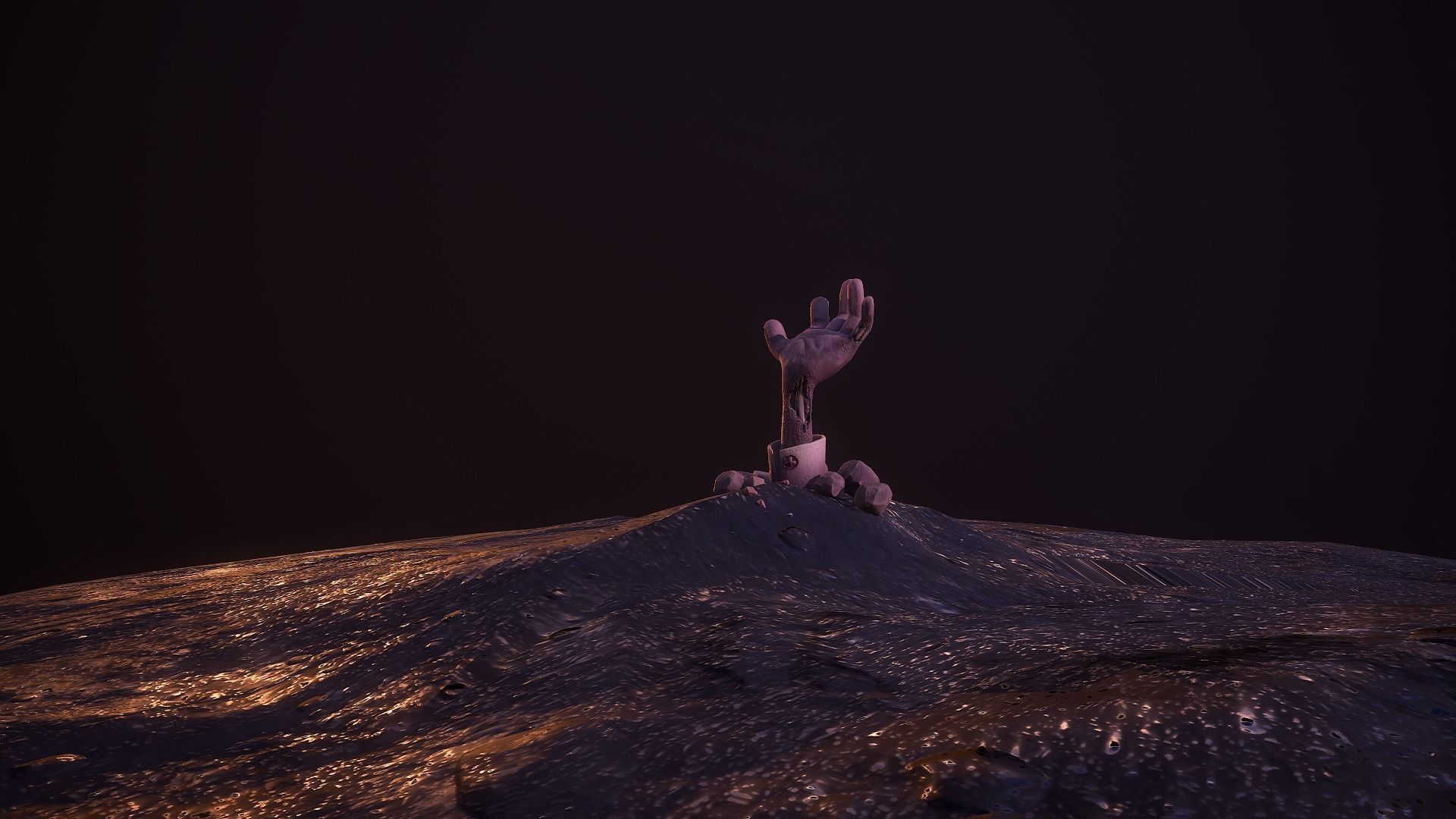 Zombie Hand Low-poly 3D model_11