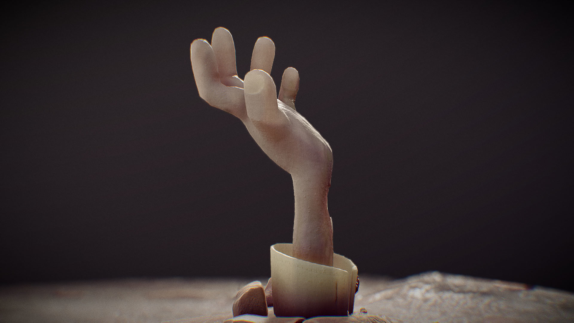 Zombie Hand Low-poly 3D model_27