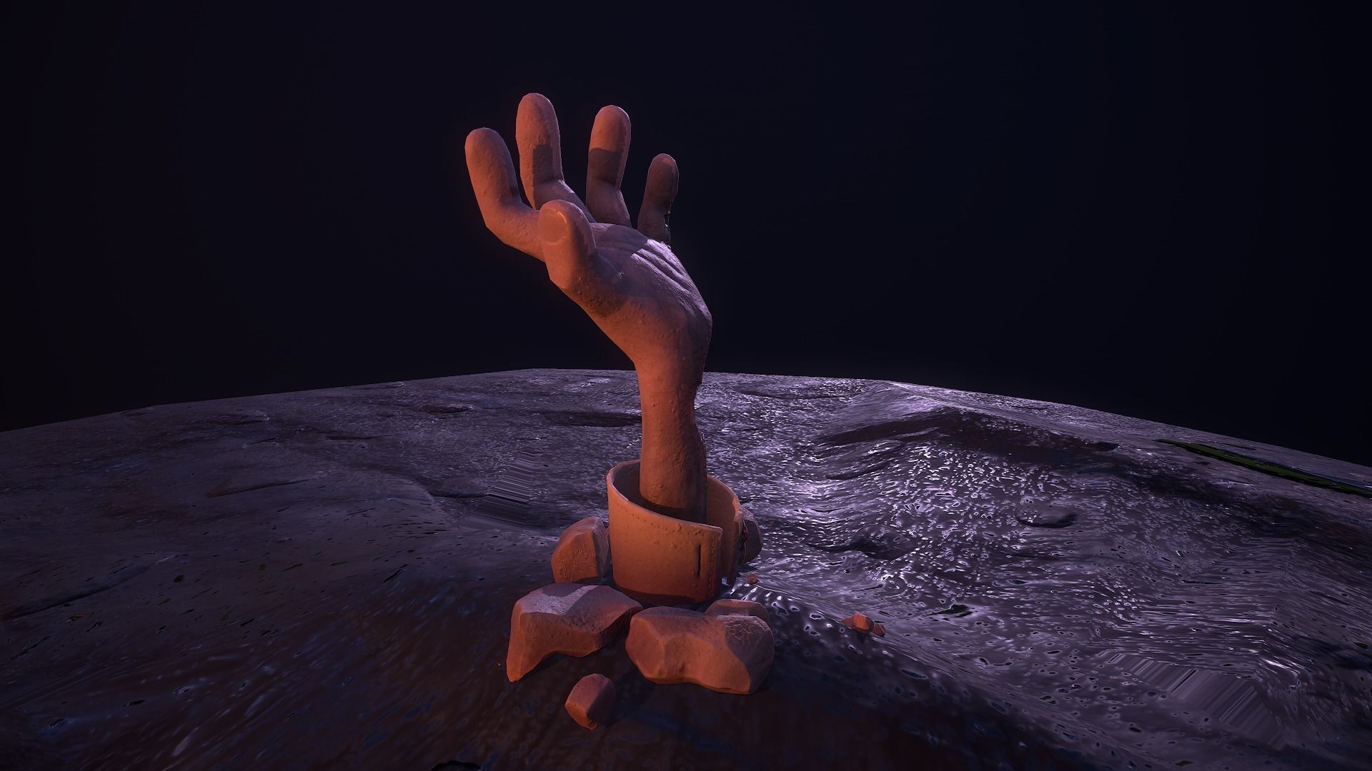 Zombie Hand Low-poly 3D model_8