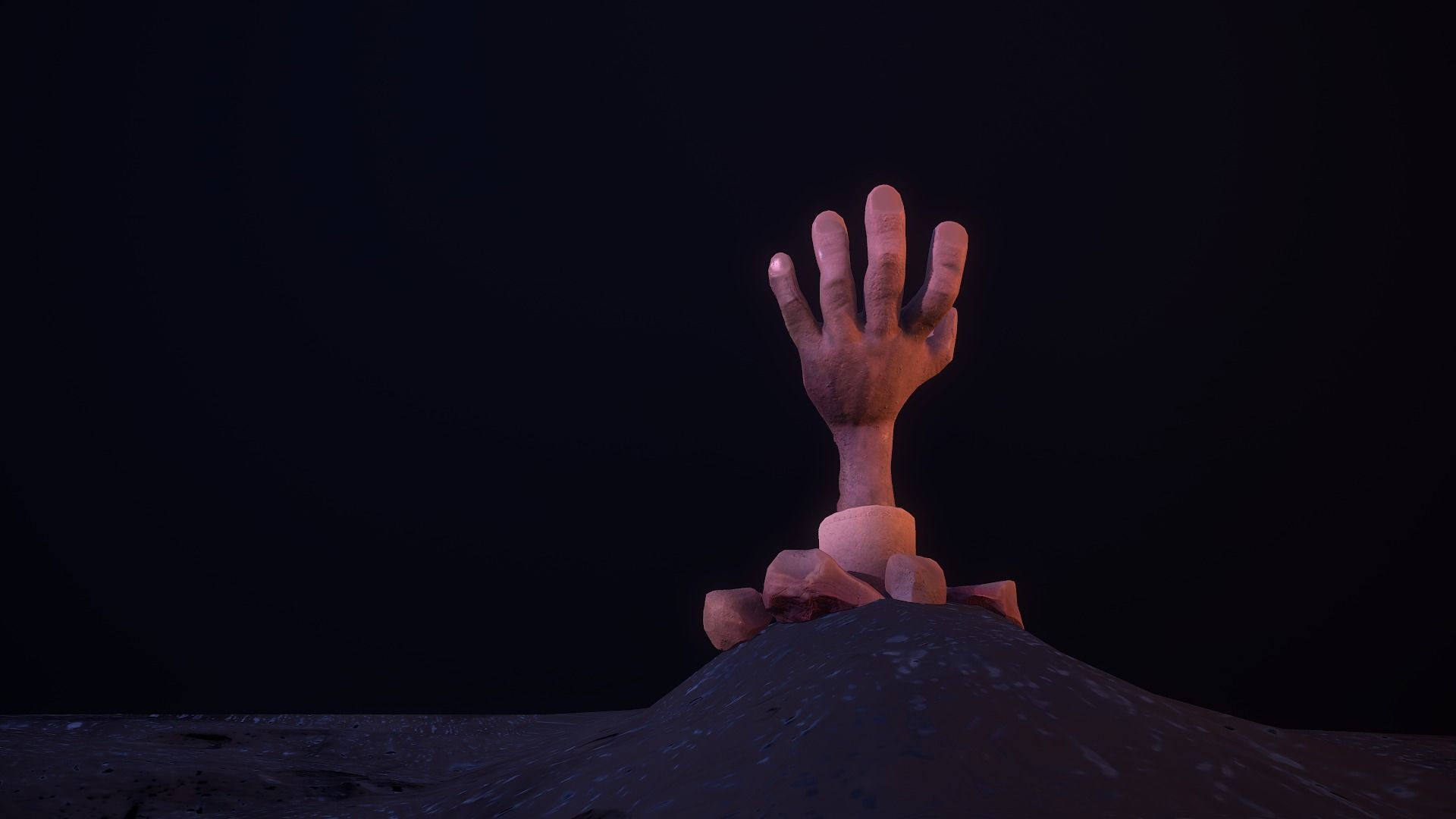 Zombie Hand Low-poly 3D model_9