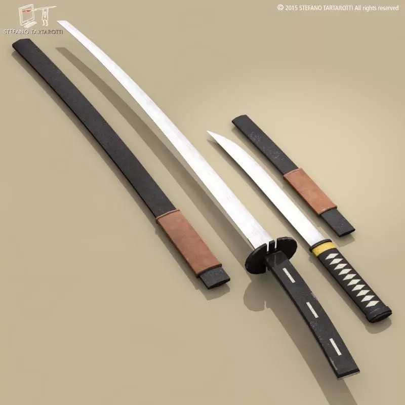 Katana and Wakizashi 3D model
