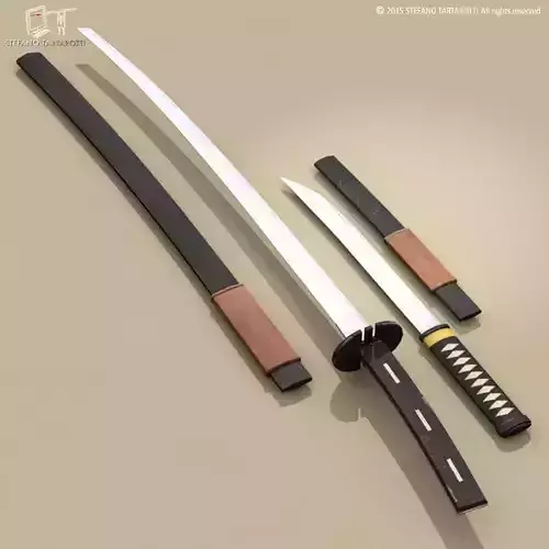 Katana and Wakizashi 3D model