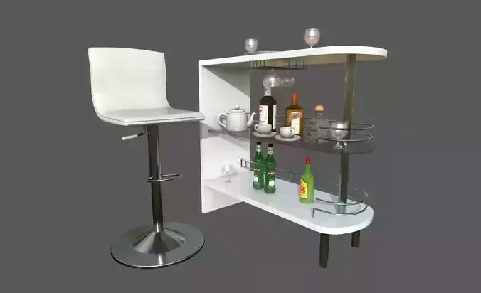 Mini Bar Home Bar Bar Low-poly 3D model