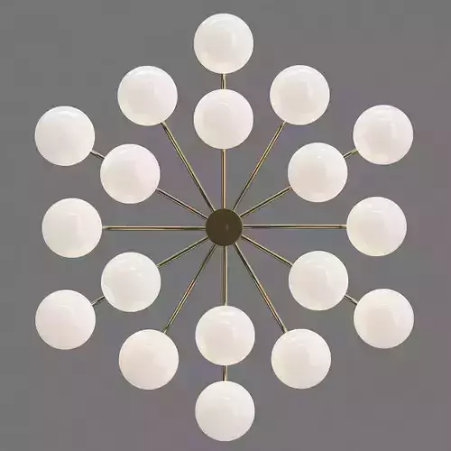 GLOBES modern brass chandelier with glass