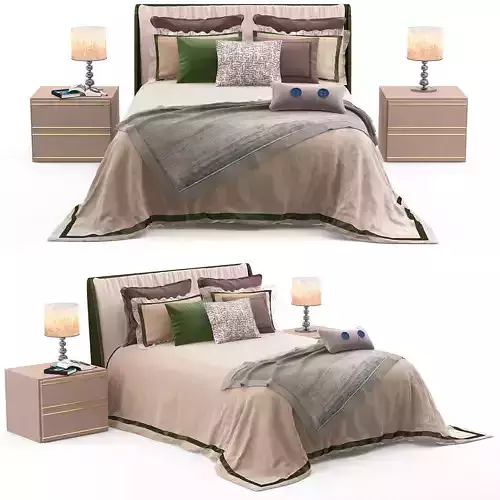 Bedroom bed and nightstands