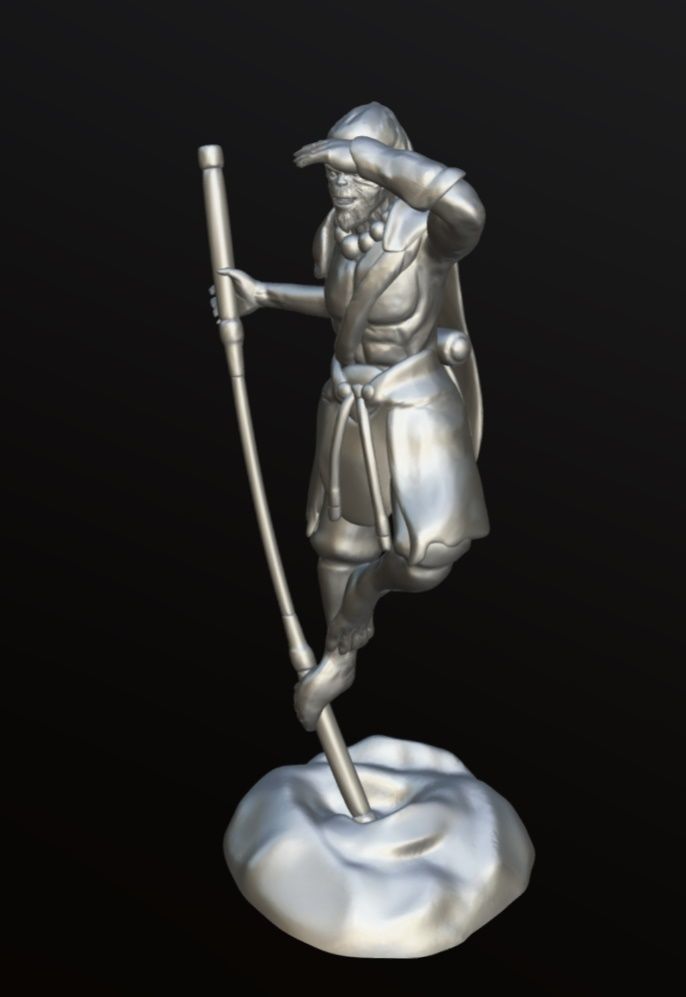 Monkey King figurine 3D print model_9