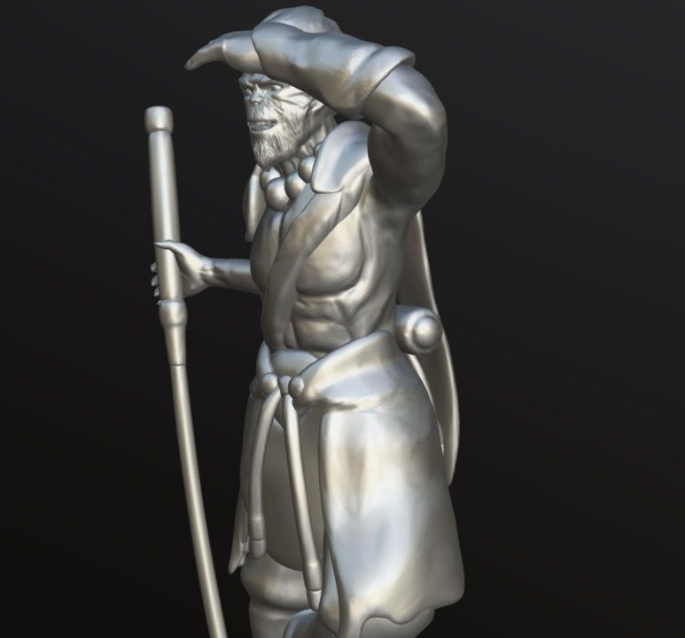 Monkey King figurine 3D print model_4