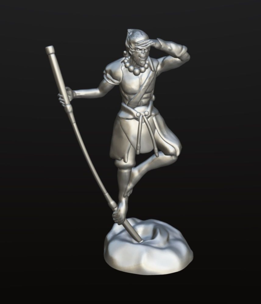 Monkey King figurine 3D print model_8
