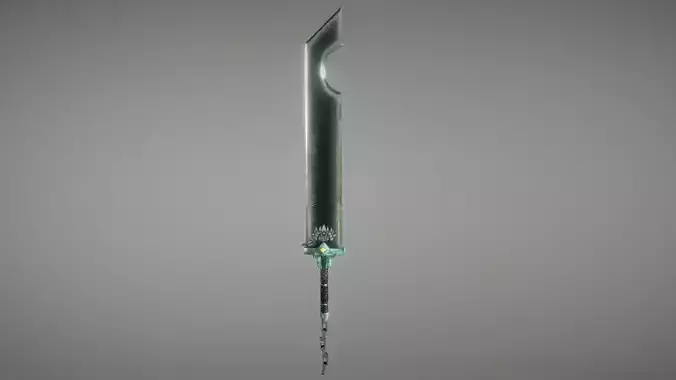 Underwater dungeon sword Low-poly 3D model