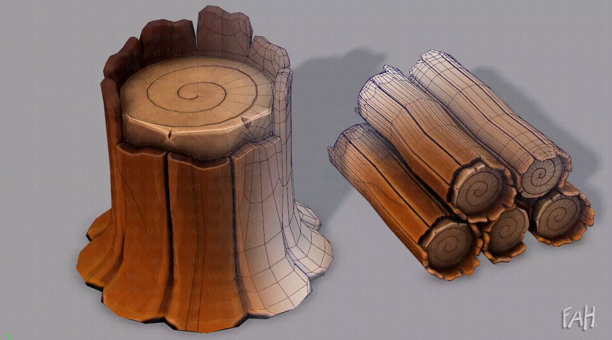 Stump V01 3D model_0