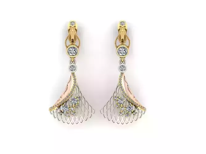 earing gold and diamond dangle earrings