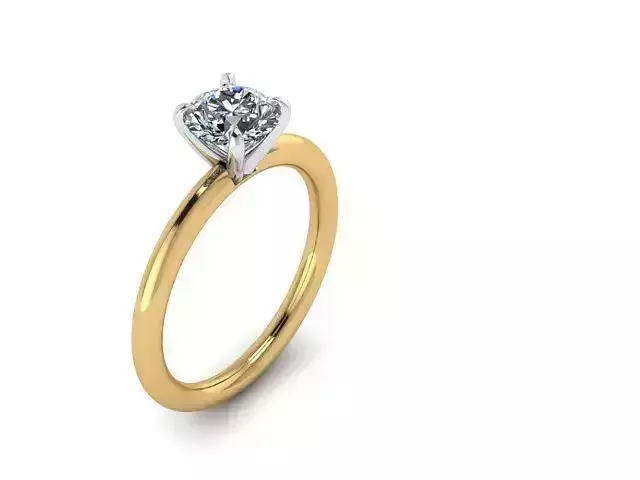 Solitaire  Two Tone Ring 3D print model