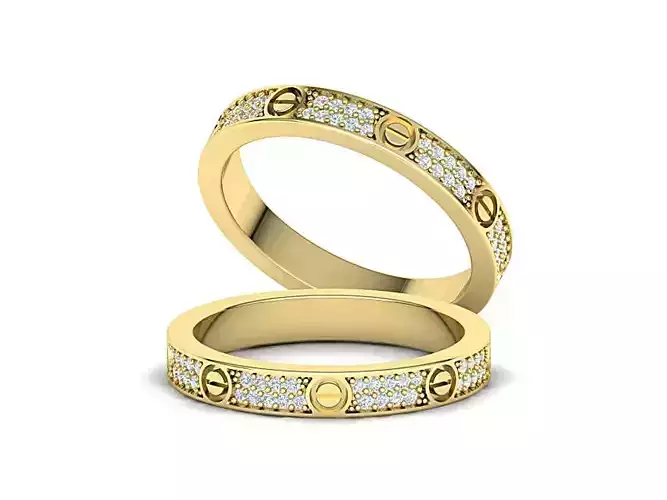 Classic  Diamond Wedding band 3mm wide 3D print model