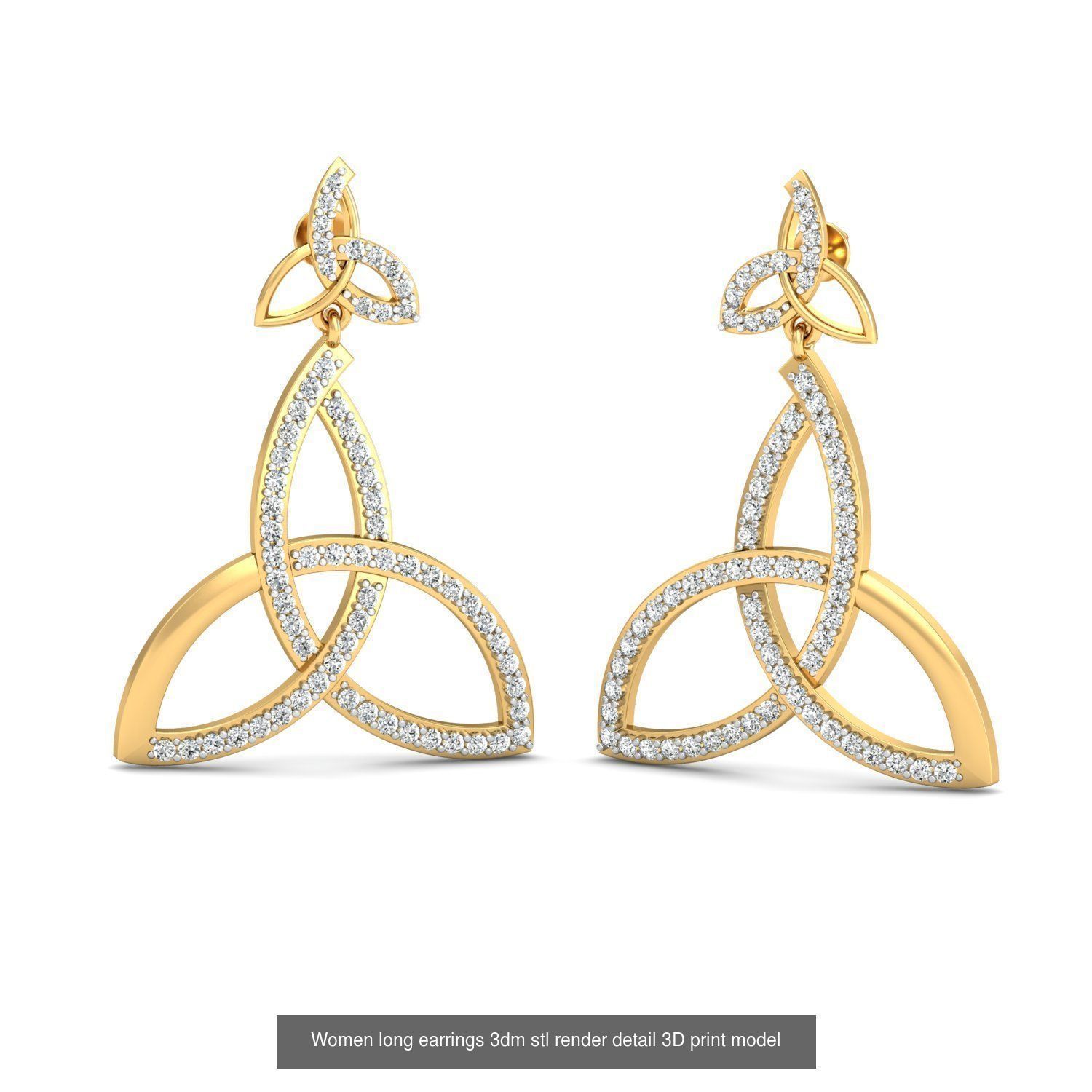 50 Ladies Women Bridal Earrings 3dm Stl render details   3D Model Collection_42