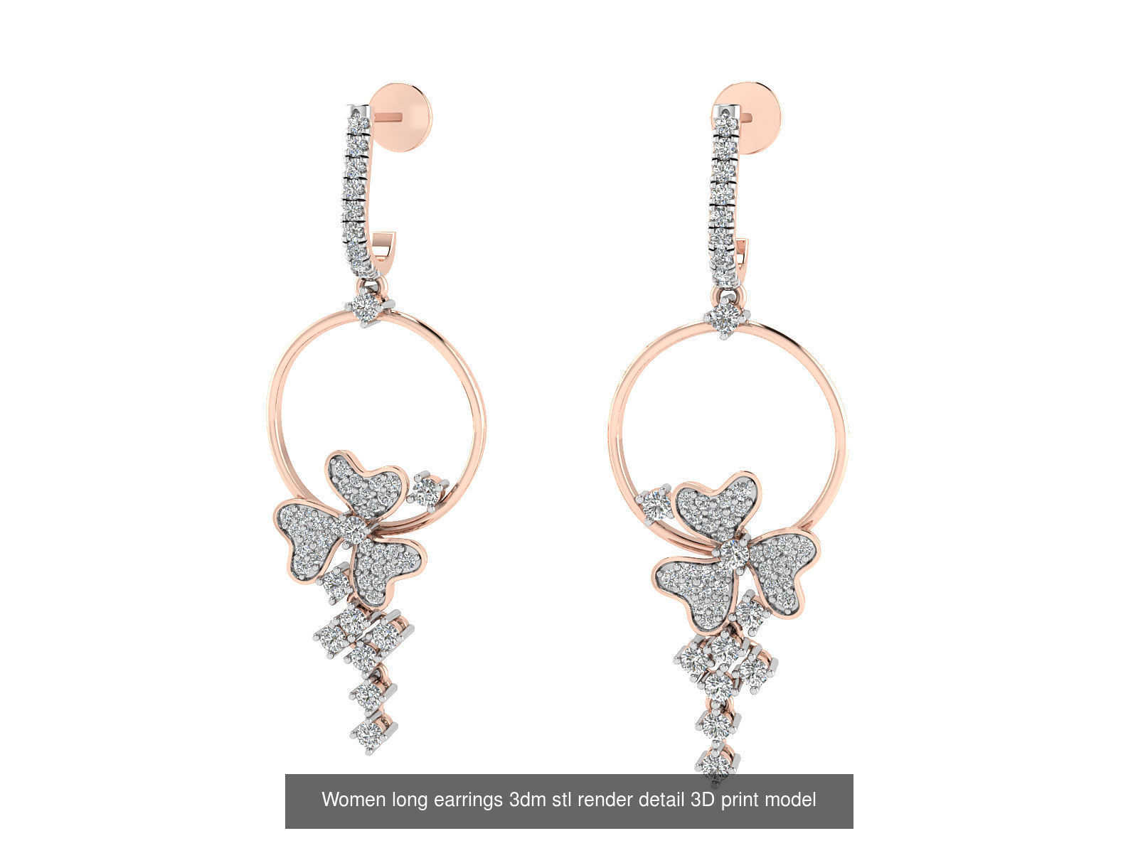 50 Ladies Women Bridal Earrings 3dm Stl render details   3D Model Collection_43