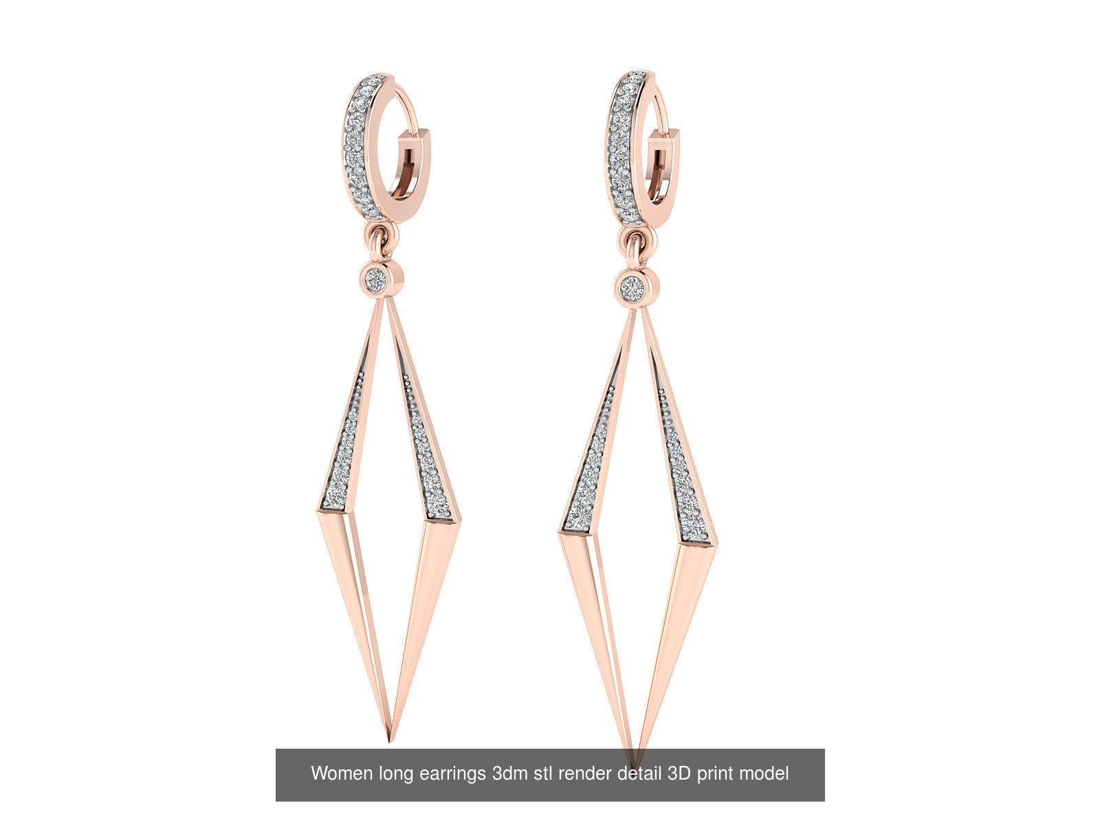 50 Ladies Women Bridal Earrings 3dm Stl render details   3D Model Collection_48