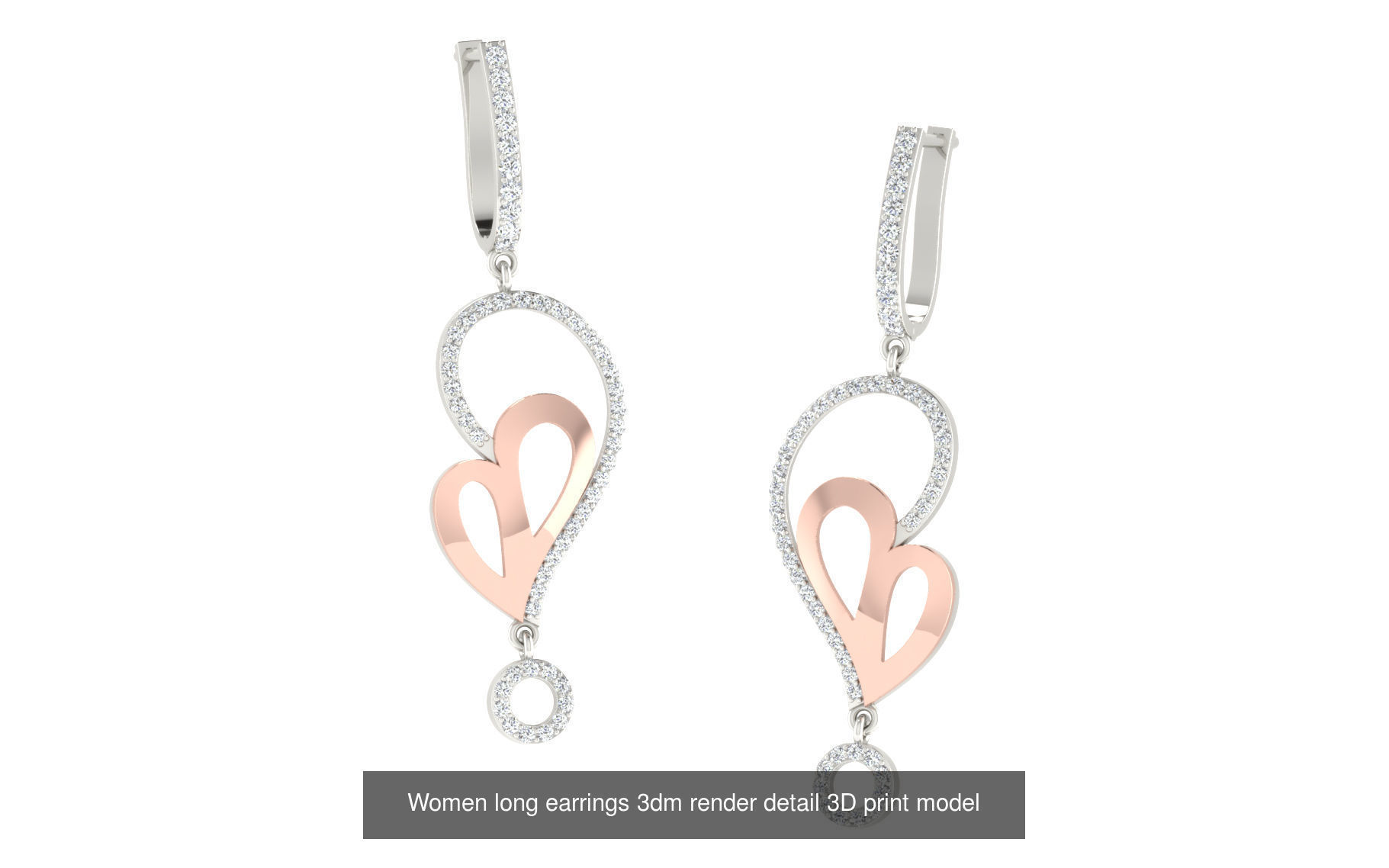 50 Ladies Women Bridal Earrings 3dm Stl render details   3D Model Collection_6