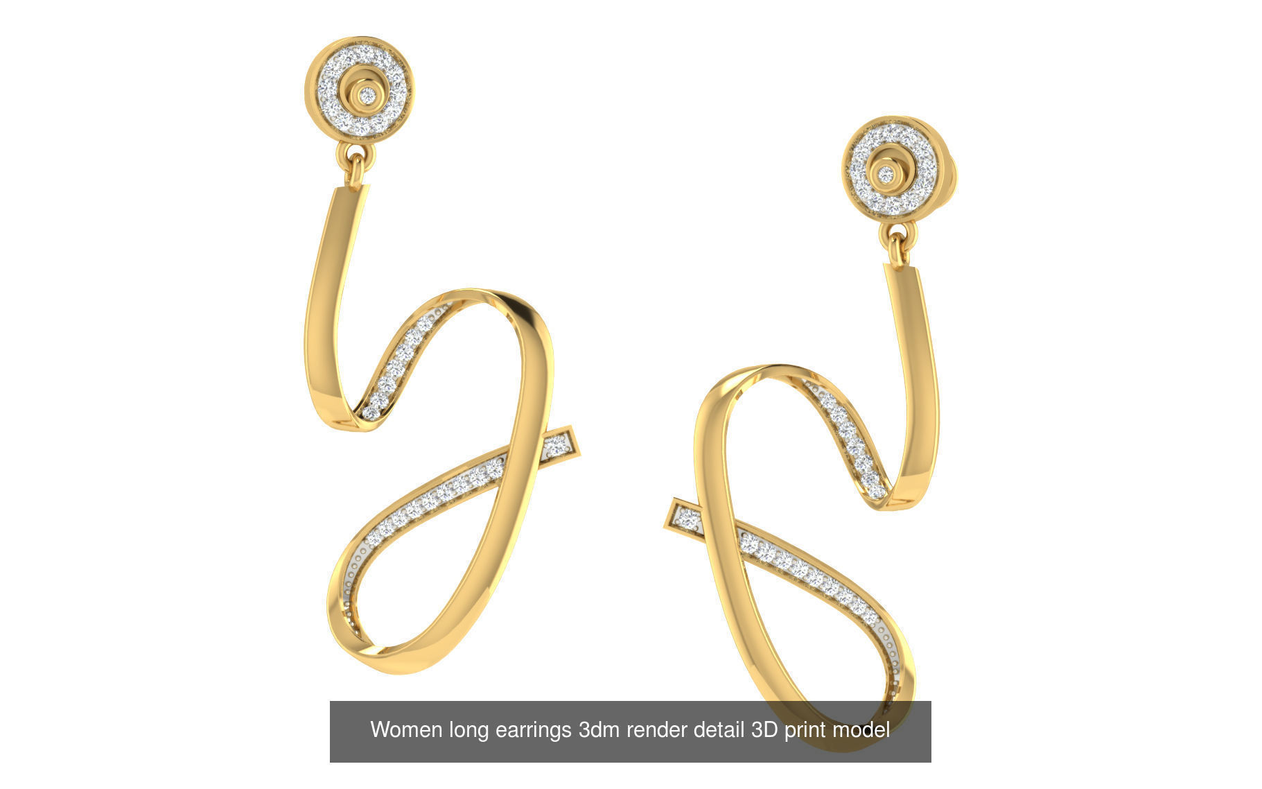 50 Ladies Women Bridal Earrings 3dm Stl render details   3D Model Collection_33