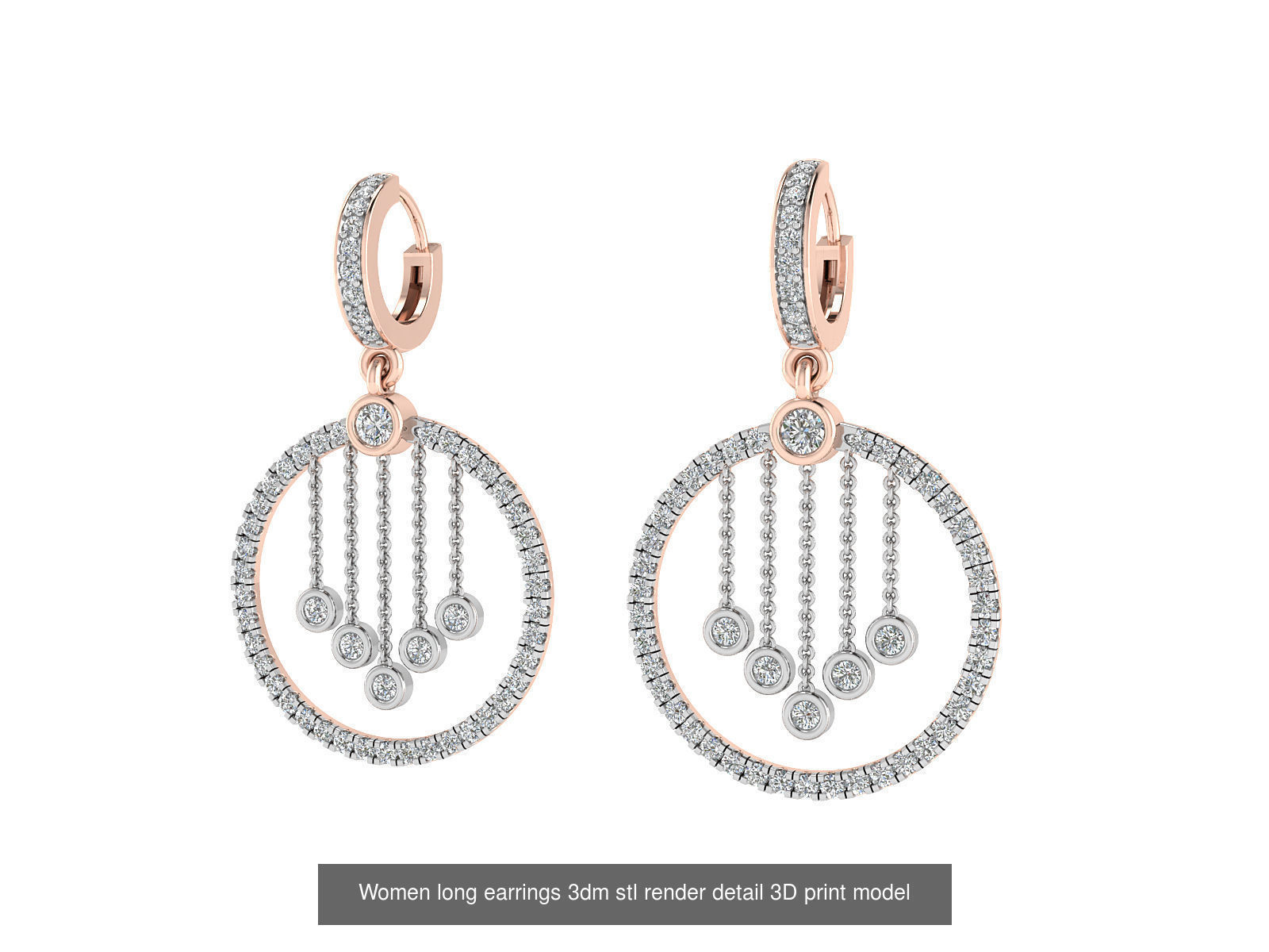 50 Ladies Women Bridal Earrings 3dm Stl render details   3D Model Collection_47