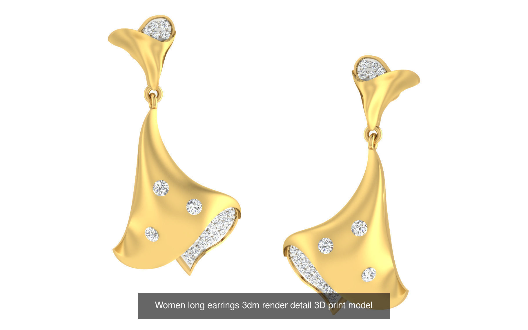 50 Ladies Women Bridal Earrings 3dm Stl render details   3D Model Collection_2