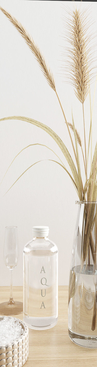 Hygge tableware with dry grass 3D model_5