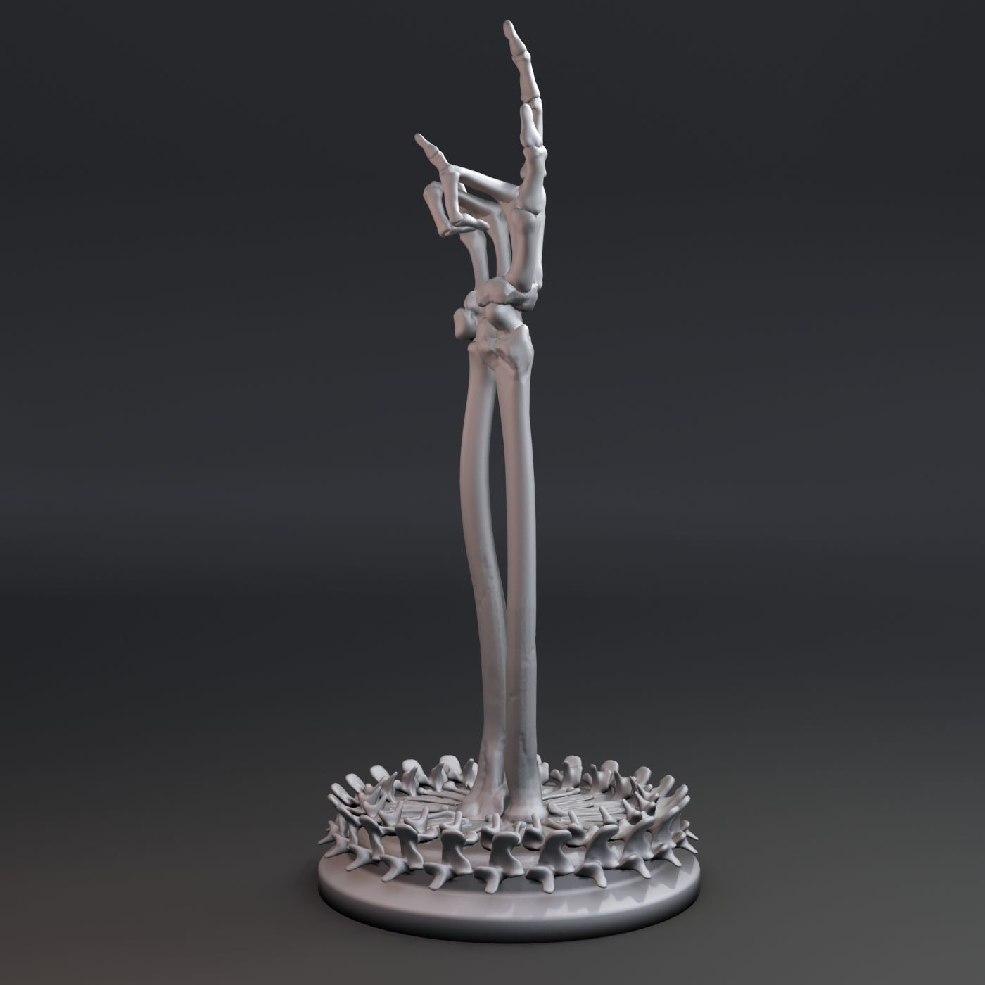 Skeleton hand with rock gesture 3D print model_5