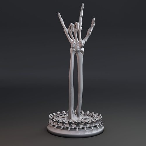 Skeleton hand with rock gesture 3D print model