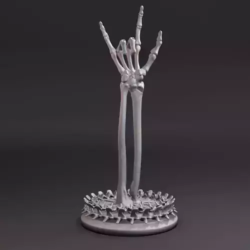 Skeleton hand with rock gesture 3D print model